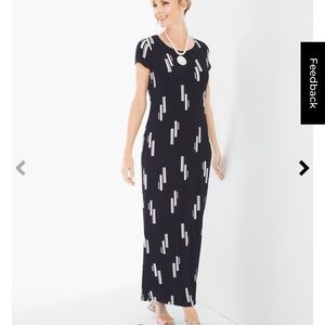 Chicos Travelers Vertical Geo Printed Dress Size 2